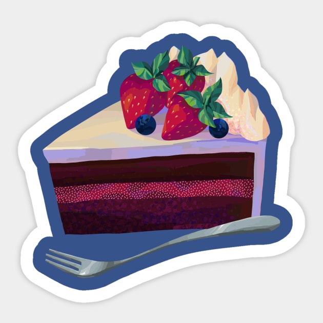 Strawberry Cake II Sticker by banditotees